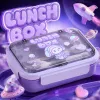 Purple cartoon PP material lunch box with leak-proof design, portable lunch box for kindergarten midday rest Specification image